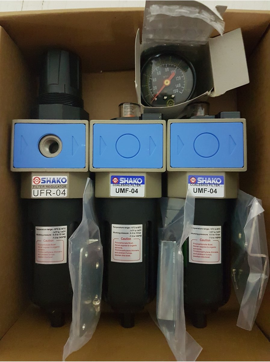 3 stage breathing air filter regulator set boxed